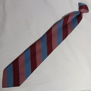 Vintage Ketch Striped Mens Clip-On Neck Tie Red Pink Blue